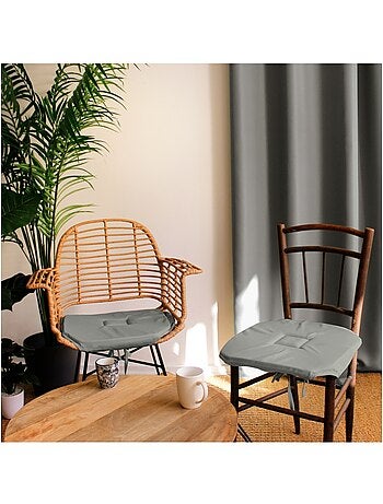 Coussin galette de chaise 4 rabats mastic 40x40cm