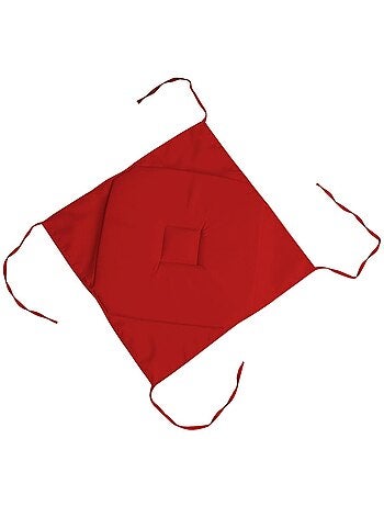 Coussin galette de chaise 4 rabats rouge 40x40cm