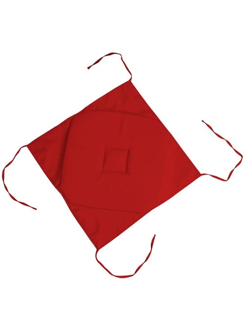 Coussin galette de chaise 4 rabats rouge 40x40cm - Kiabi Coussin galette de chaise 4 rabats rouge 40x40cm - Kiabi