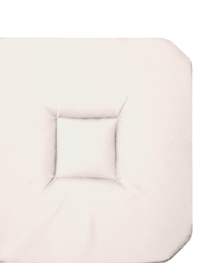 Coussin galette de chaise 4 rabats Uni Panamas Blanc - Kiabi