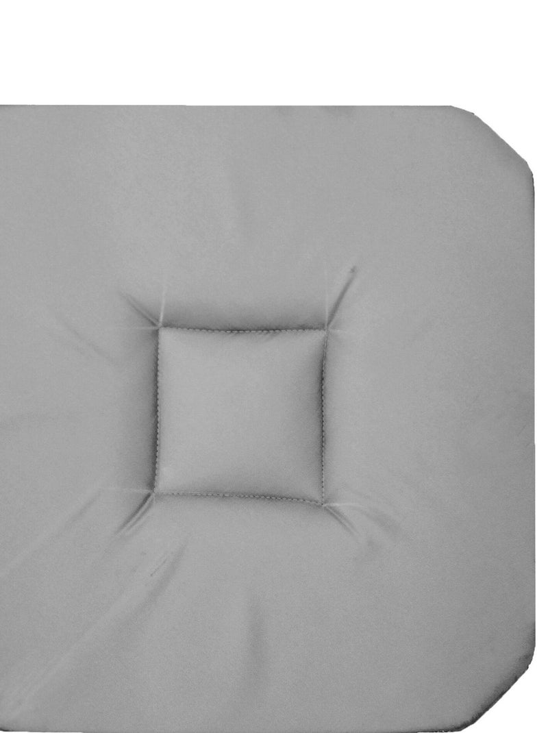 Coussin galette de chaise 4 rabats Uni Panamas Gris - Kiabi