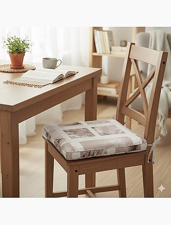 Coussin galette de chaise assise 43 x 37 x 5 cm clarte blanc