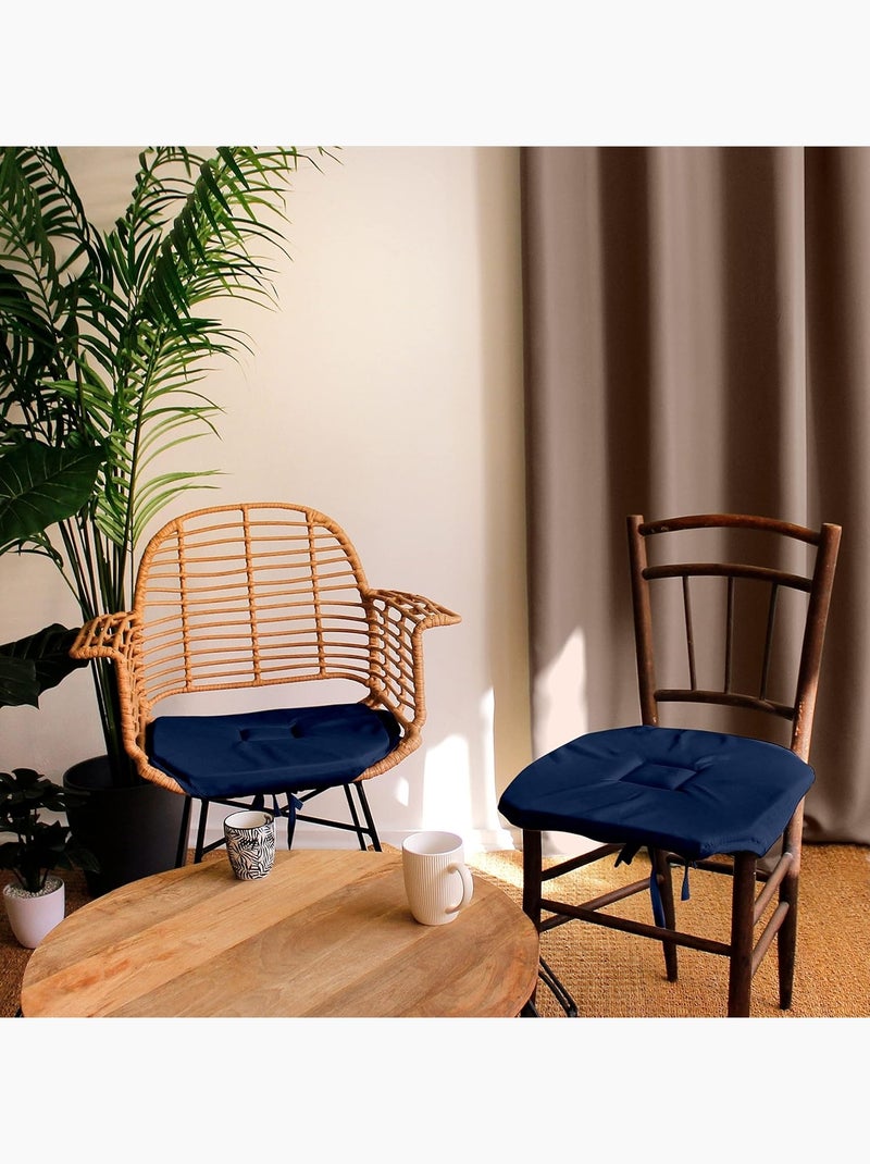 Coussin galette de chaise Collection Basique Bleu marine - Kiabi