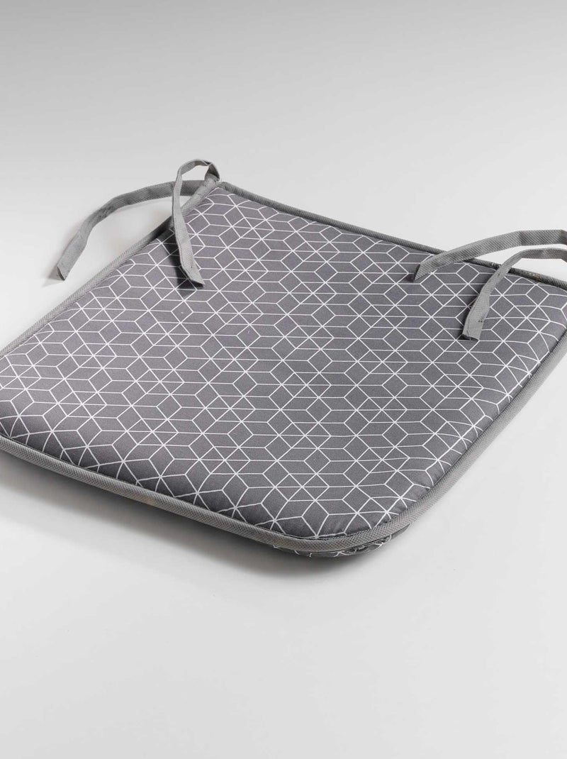 Coussin Galette de chaise Collection Optic Gris - Kiabi