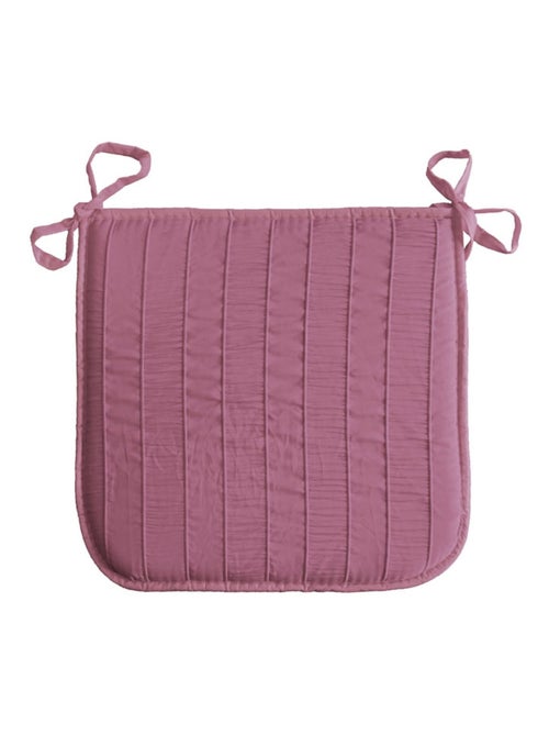 Coussin galette de chaise Jacquard rayure rose 40 x 40 cm - Kiabi