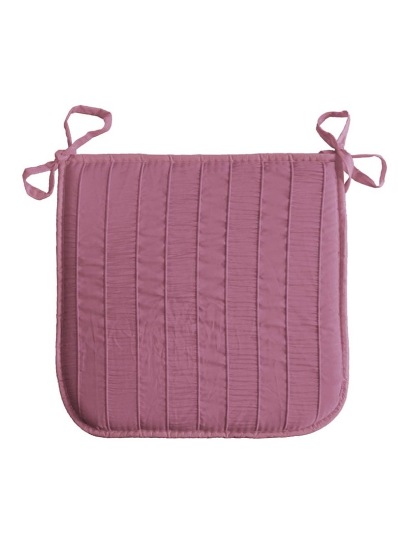 Coussin galette de chaise Jacquard rayure rose 40 x 40 cm Rose - Kiabi