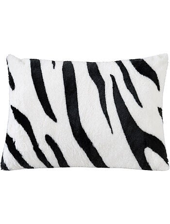 Coussin garni à motif zèbre avec dos en velours