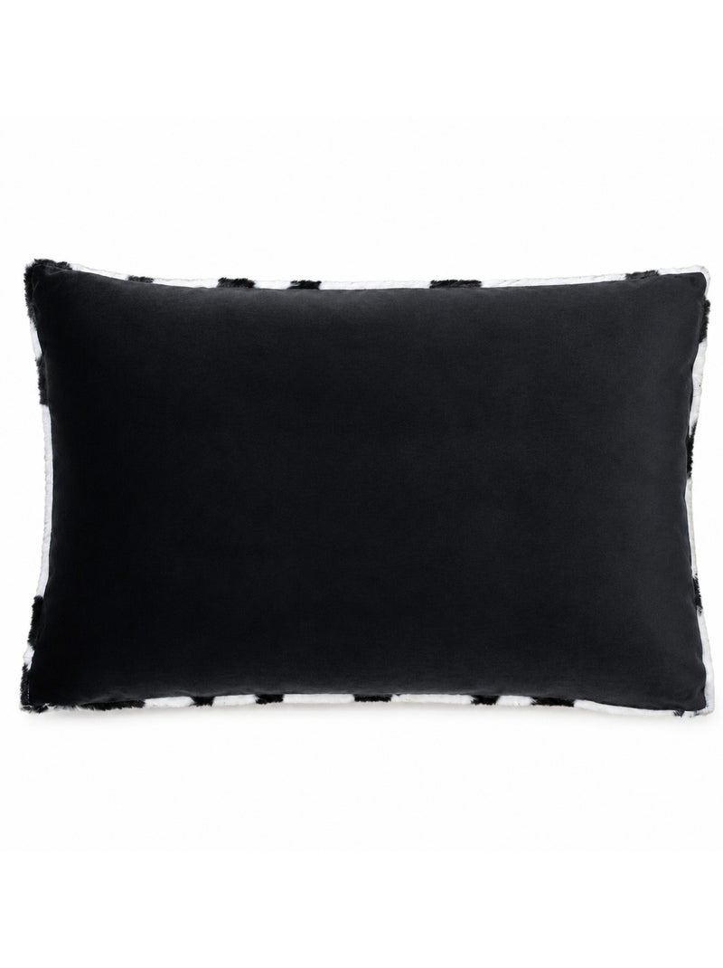 Coussin garni à motif zèbre avec dos en velours Noir - Kiabi