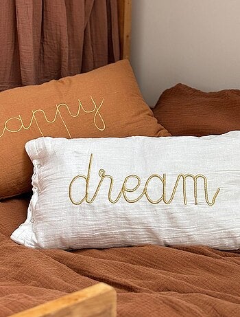 Coussin gaze de coton avec mot doux