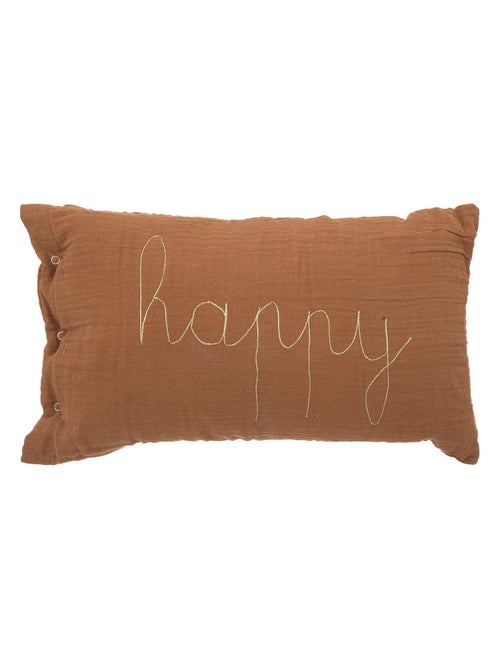 Coussin gaze de coton avec mot doux - Kiabi