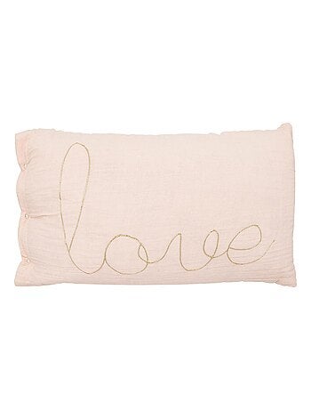 Coussin gaze de coton avec mot doux
