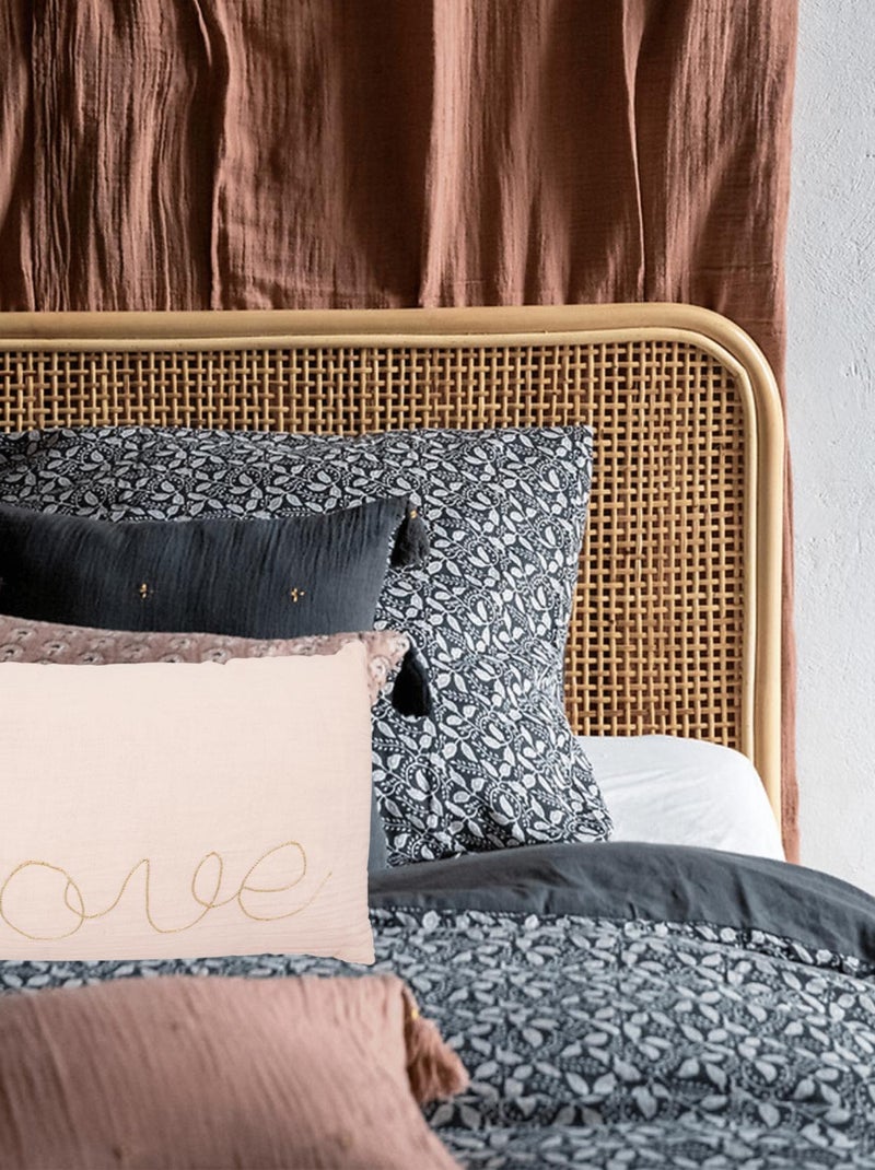 Coussin gaze de coton avec mot doux Rose clair - Kiabi