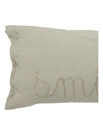 Coussin gaze de coton avec mot doux