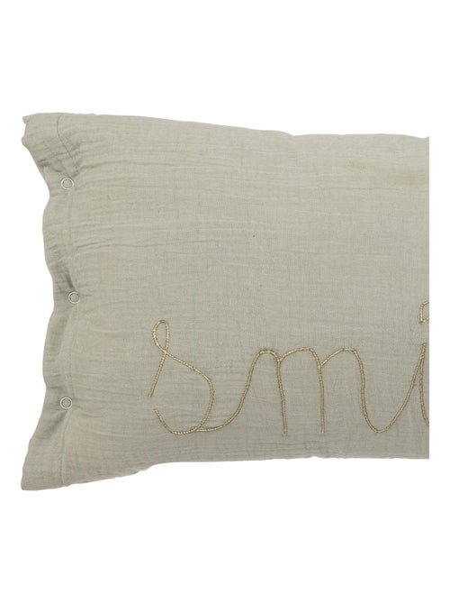 Coussin gaze de coton avec mot doux - Kiabi