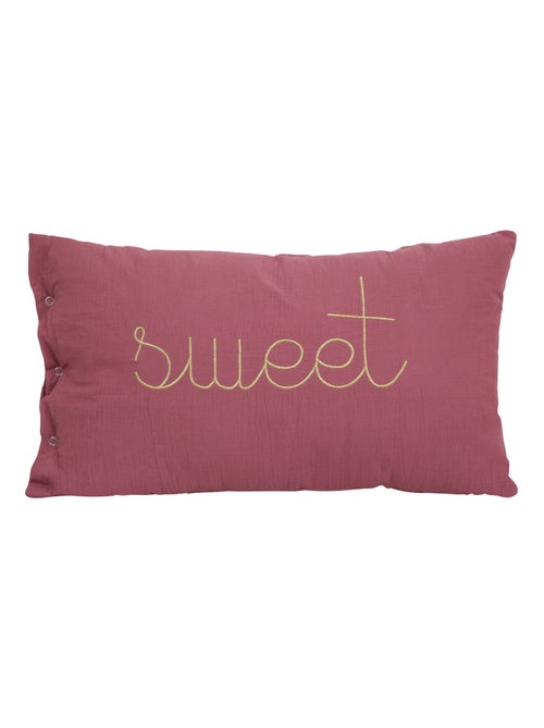 Coussin gaze de coton avec mot doux - Kiabi