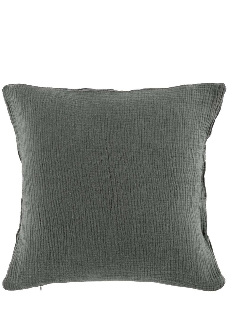 Coussin Gaze de coton Couleurs angelia gris anthracite - Kiabi