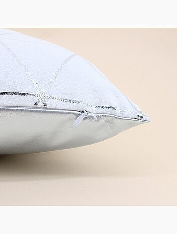 Coussin graphique blanc, argent 40x40cm
