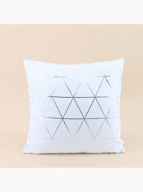 Coussin graphique blanc, argent 40x40cm - Kiabi