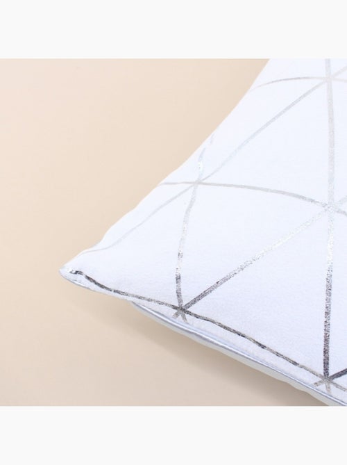 Coussin graphique blanc, argent 40x40cm - Kiabi
