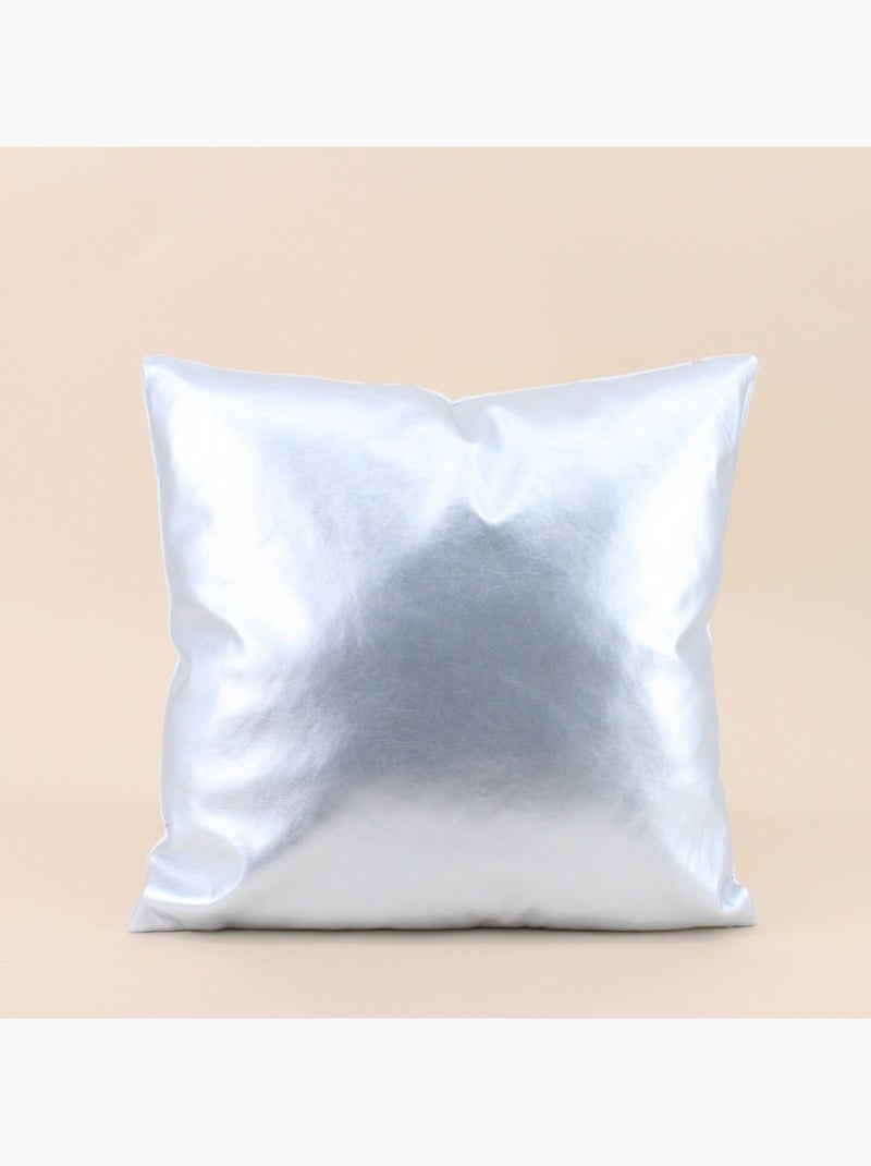 Coussin graphique blanc, argent 40x40cm Blanc - Kiabi