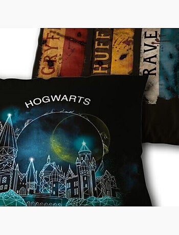 Coussin Harry Potter - Hogwarts - Château de Poudlard - Gryffondor, Hufflepuff, Ravenclaw, Slytherin