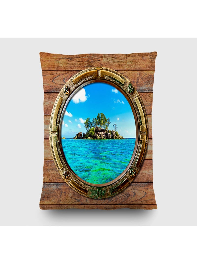 Coussin hublot de bateau - 45 cm x 45 cm Multicolore - Kiabi