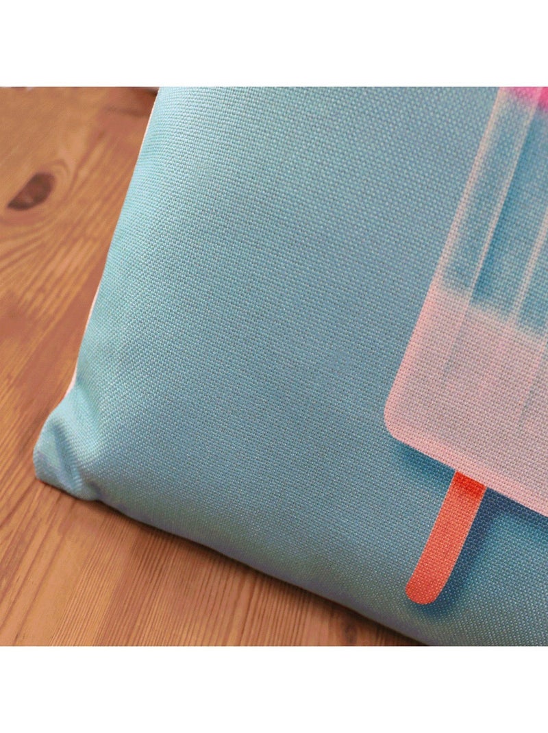 Coussin Ice 45x45 Bleu Rose Blanc - Kiabi