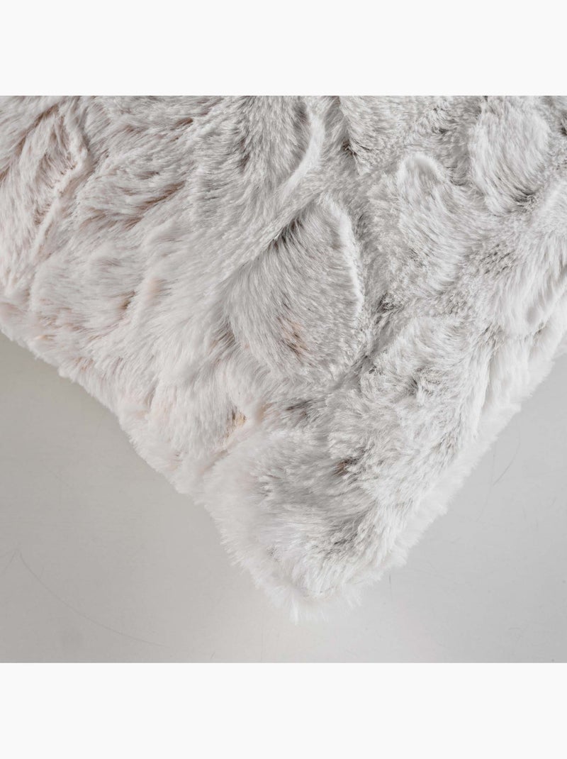 Coussin imitation fourrure Blanc - Kiabi