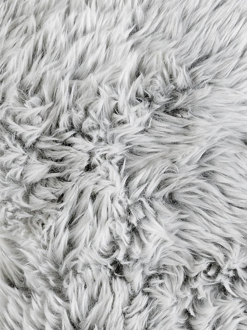 Coussin Imitation Fourrure Doux Gris - Kiabi