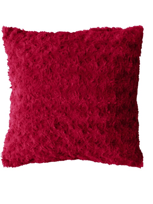 Coussin imitation Fourrure Himalaya rouge - Kiabi
