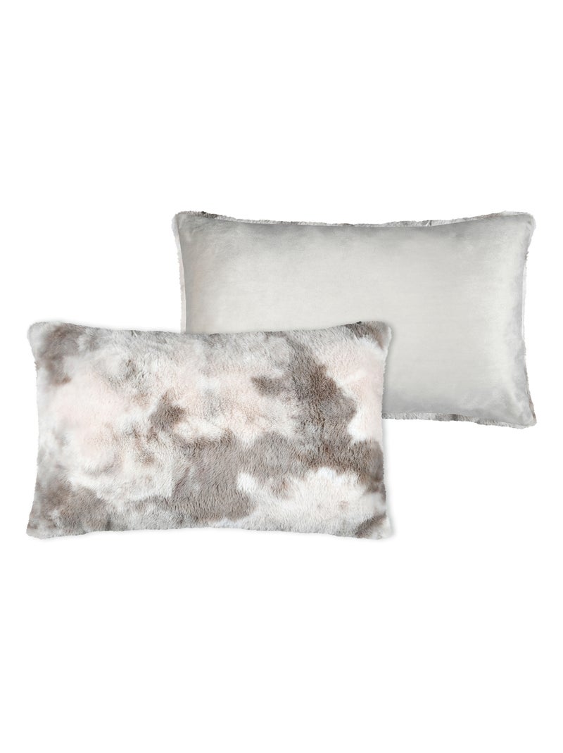 Coussin imitation fourrure marbre Beige coquille - Kiabi