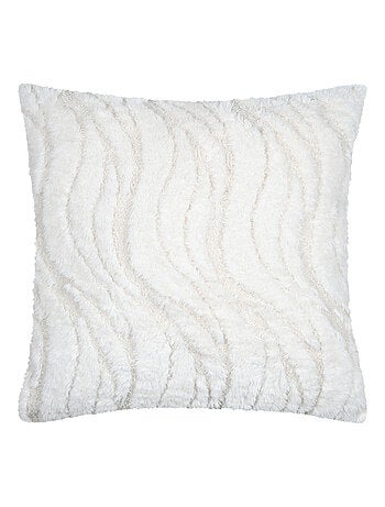 Coussin imitation fourrure vagues