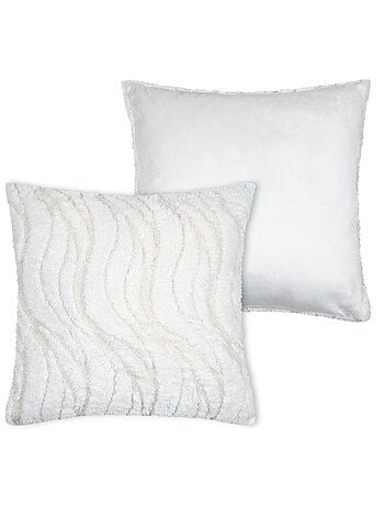 Coussin imitation fourrure vagues