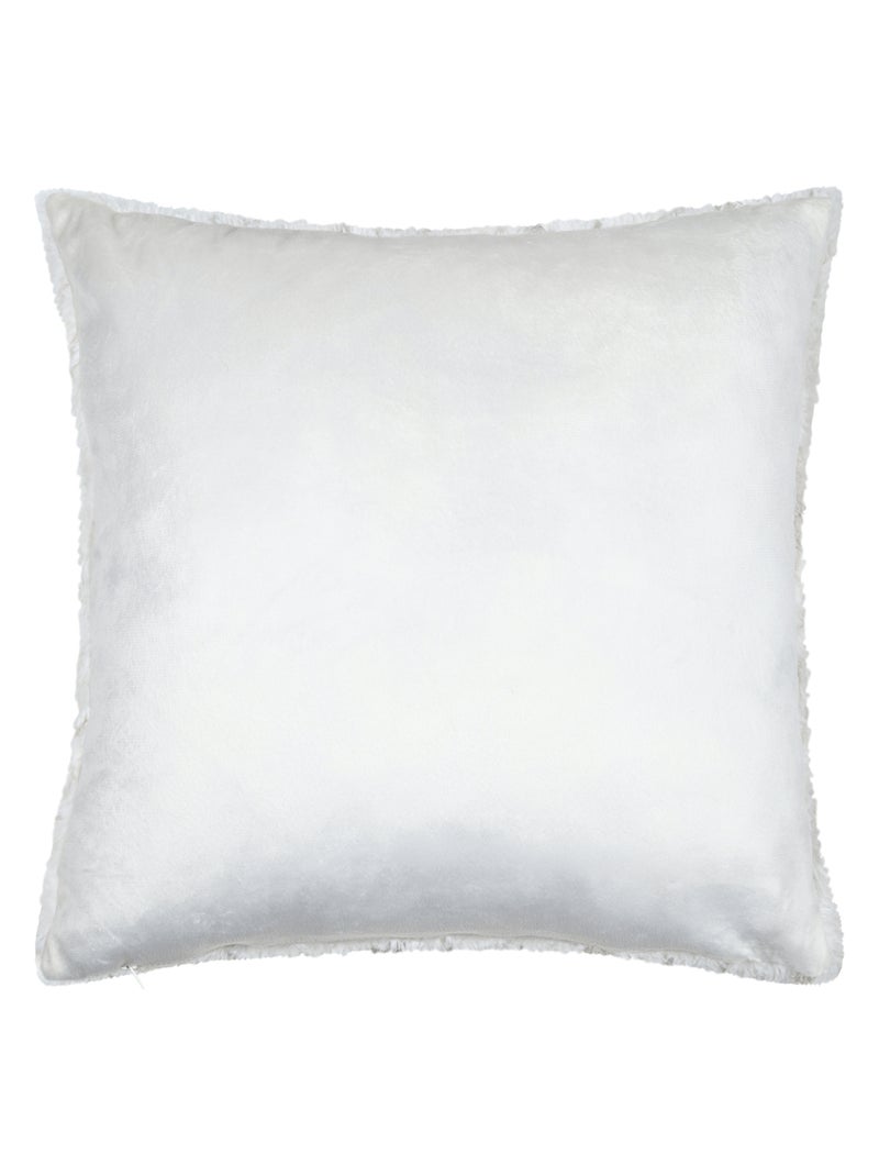 Coussin imitation fourrure vagues Ecru - Kiabi