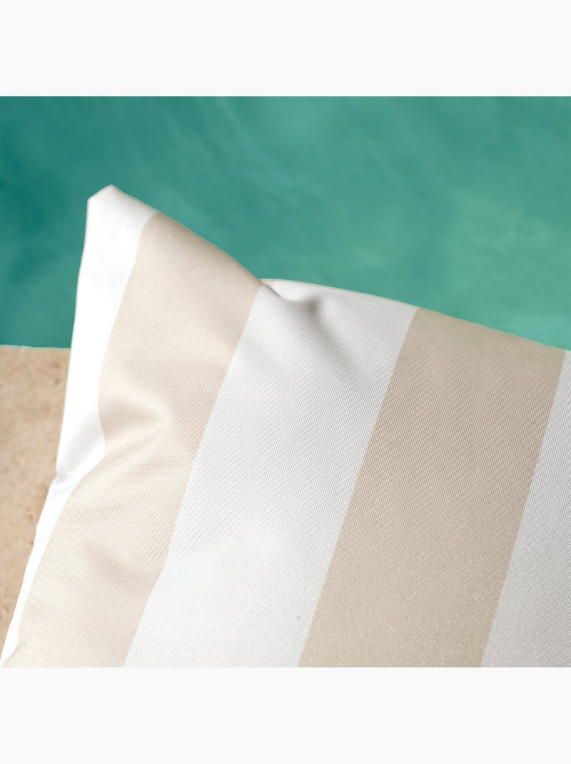 Coussin imperméable déhoussable à rayures ARCACHON Lin - Kiabi