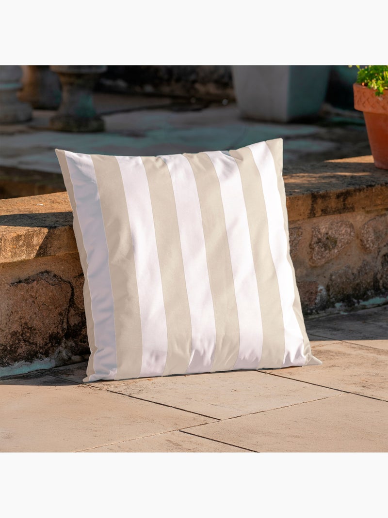 Coussin imperméable déhoussable à rayures ARCACHON Lin - Kiabi