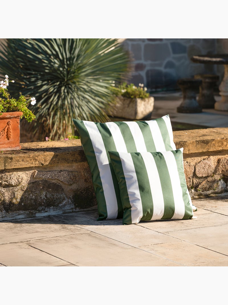 Coussin imperméable déhoussable à rayures ARCACHON Vert olive - Kiabi