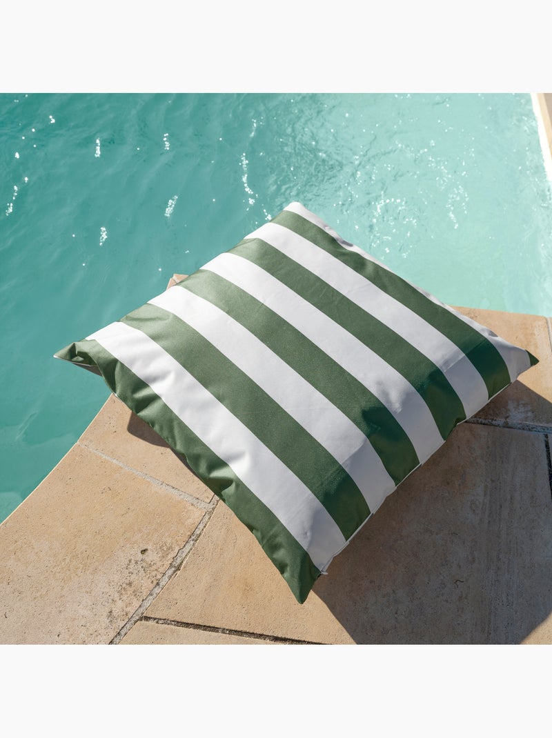 Coussin imperméable déhoussable à rayures ARCACHON Vert olive - Kiabi