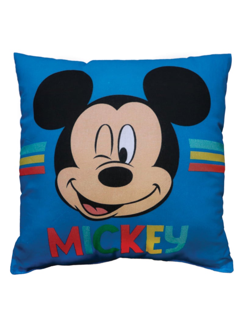 Coussin imprimé 100% coton, DISNEY MICKEY CLASSIC Bleu - Kiabi