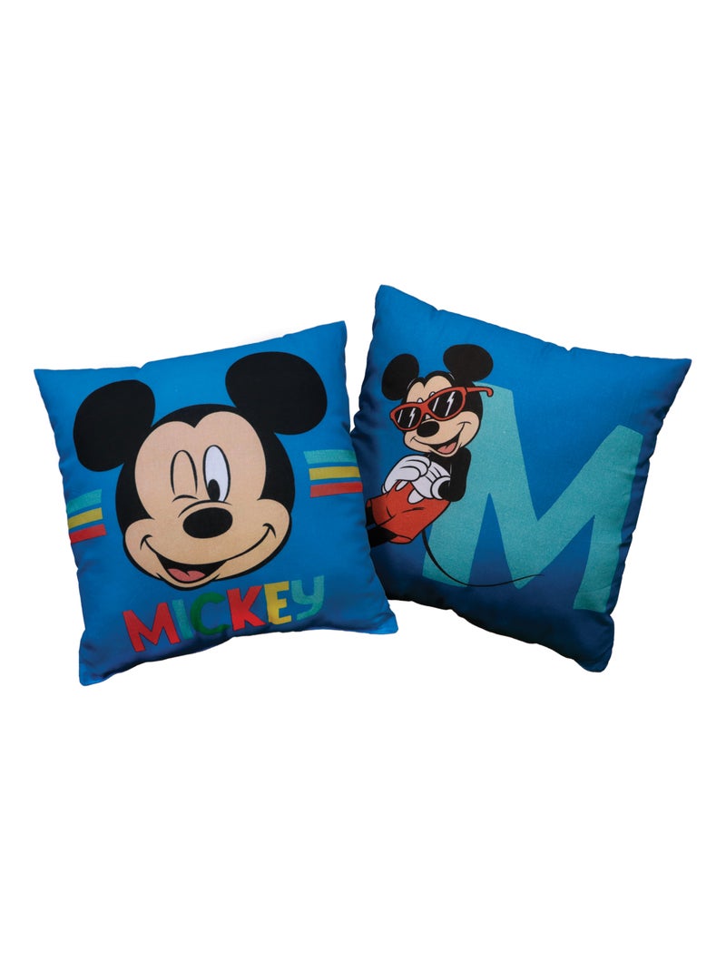 Coussin imprimé 100% coton, DISNEY MICKEY CLASSIC Bleu - Kiabi