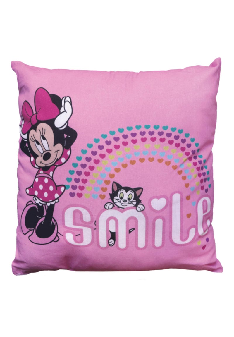 Coussin imprimé 100% coton, DISNEY MINNIE SHOPPING Rose - Kiabi