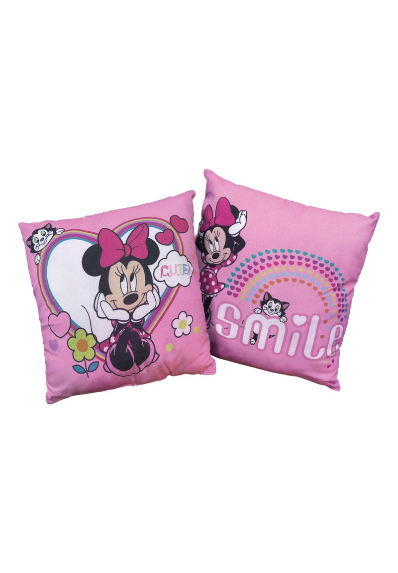 Coussin imprimé 100% coton, DISNEY MINNIE SHOPPING Rose - Kiabi