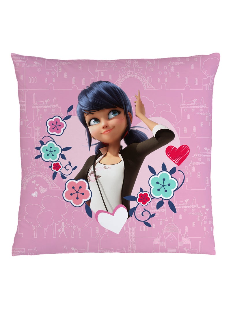 Coussin imprimé 100% polyester, MIRACULOUS LADYBUG SECRET Rose - Kiabi