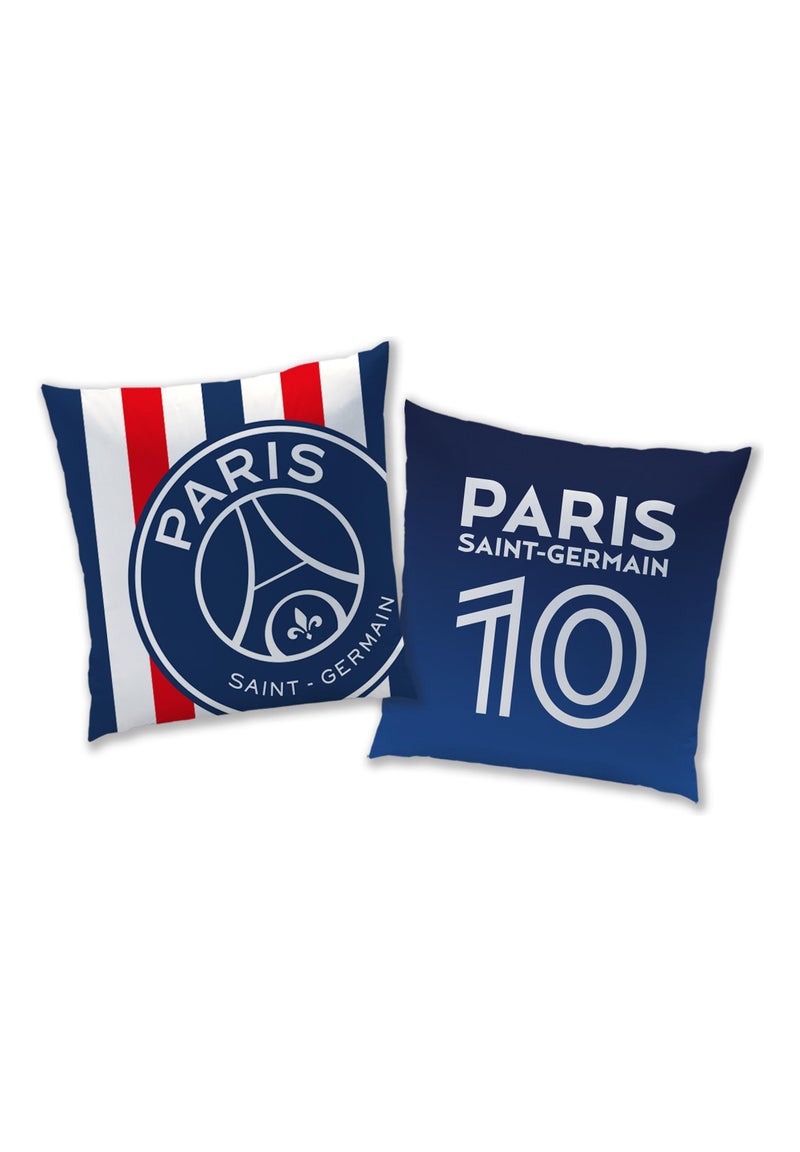 Coussin imprimé 100% polyester, PSG RAYURES Bleu - Kiabi