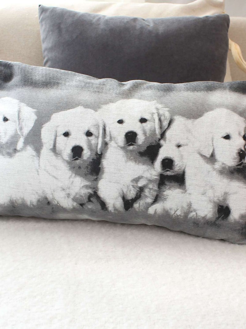 Coussin imprimé chiens Blanc - Kiabi