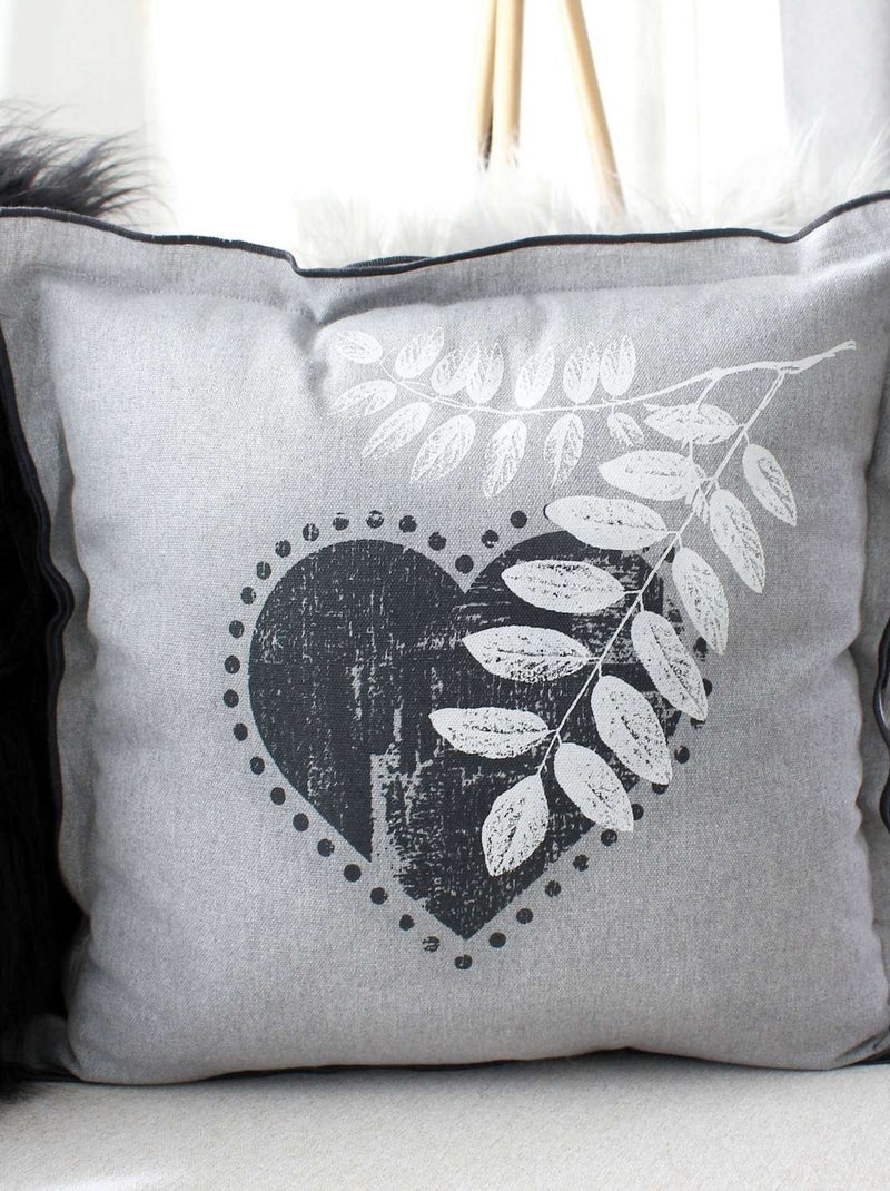 Coussin imprimé cœurs EPICÉA Gris - Kiabi