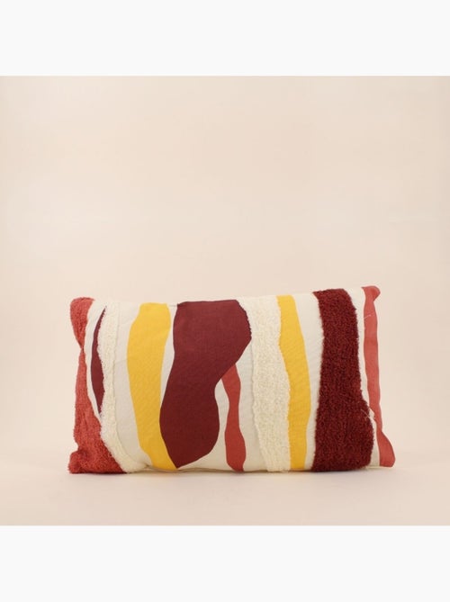Coussin imprimé coloré et brodé bouclette 30x50cm - Kiabi