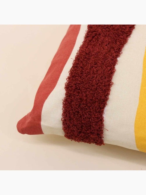 Coussin imprimé coloré et brodé bouclette 30x50cm - Kiabi