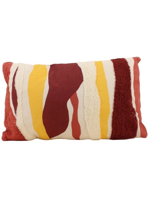 Coussin imprimé coloré et brodé bouclette 30x50cm - Kiabi