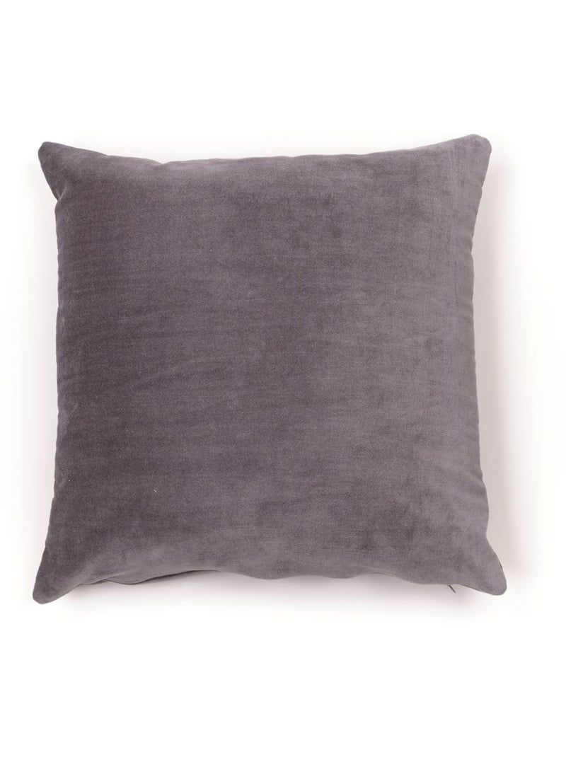 Coussin Imprimé coton MOUNTAIN gris anthracite - Kiabi